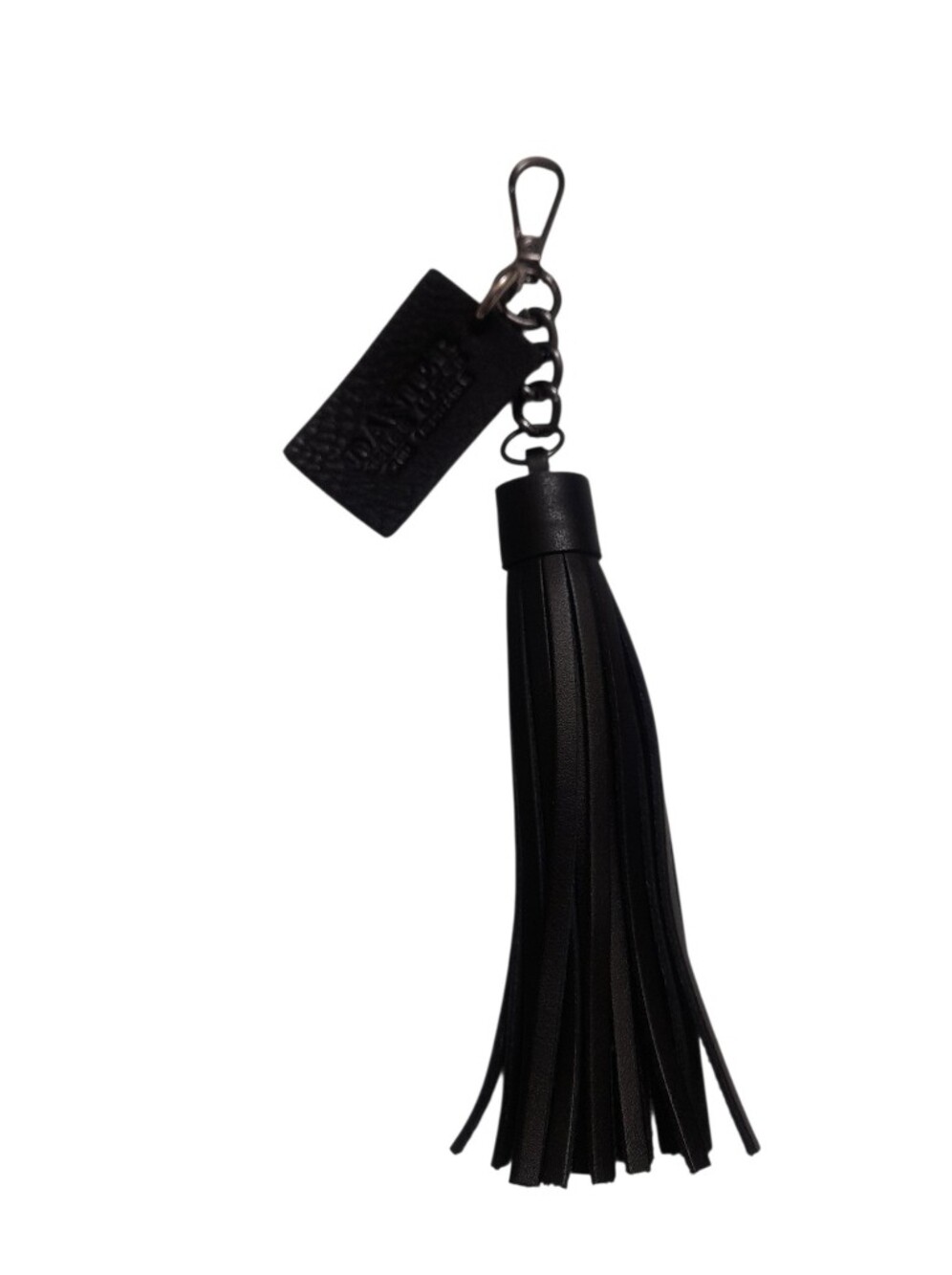 DANIER Leather Tassel Keychain Charm - Black